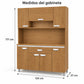 Alacena de cocina 7 puertas y 1 gaveta color Roble Miel – medidas: 171 cm de alto, 124 cm de ancho y 37 cm de profundidad