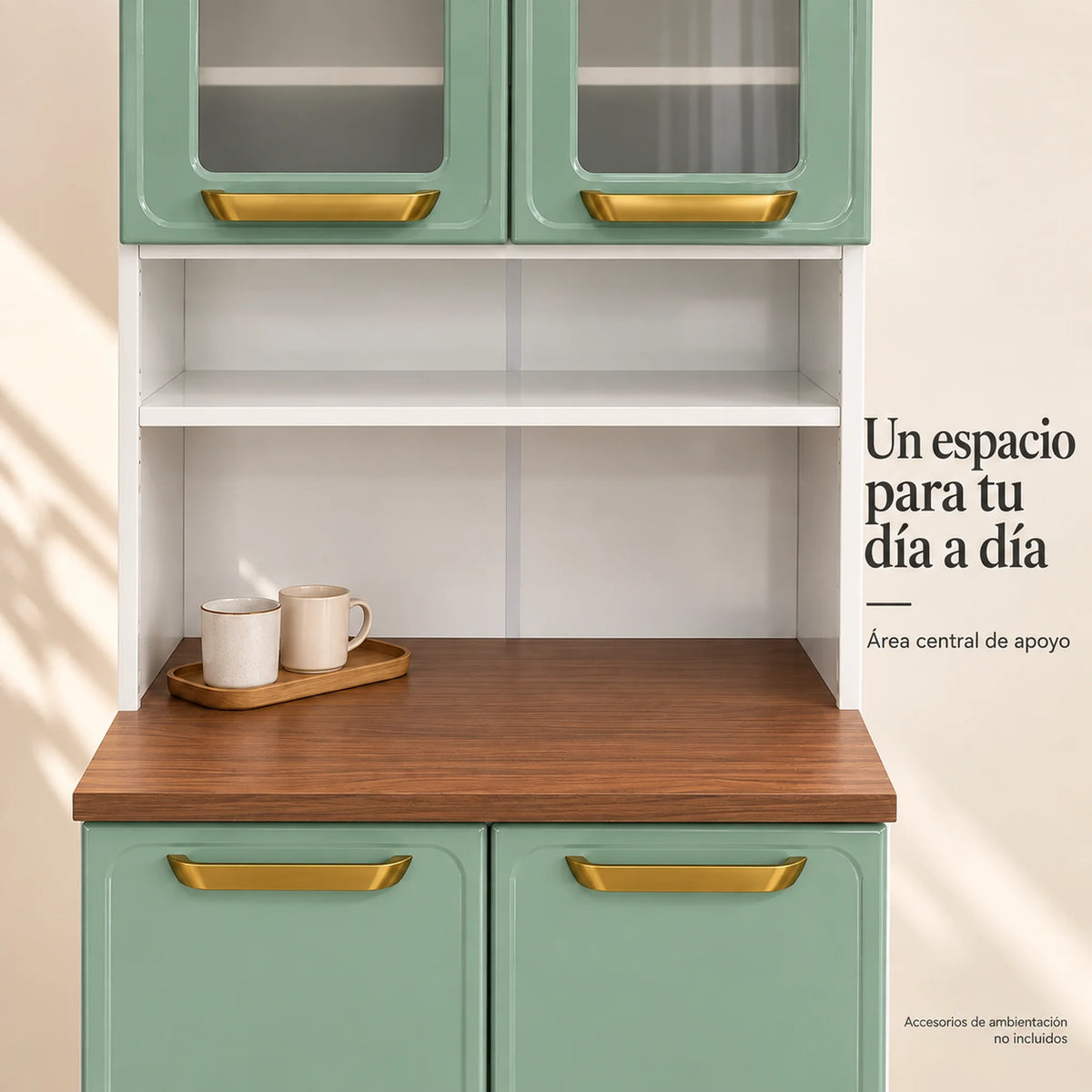 Alacena de Cocina Bertolini 2x1, vista del espacio central abierto