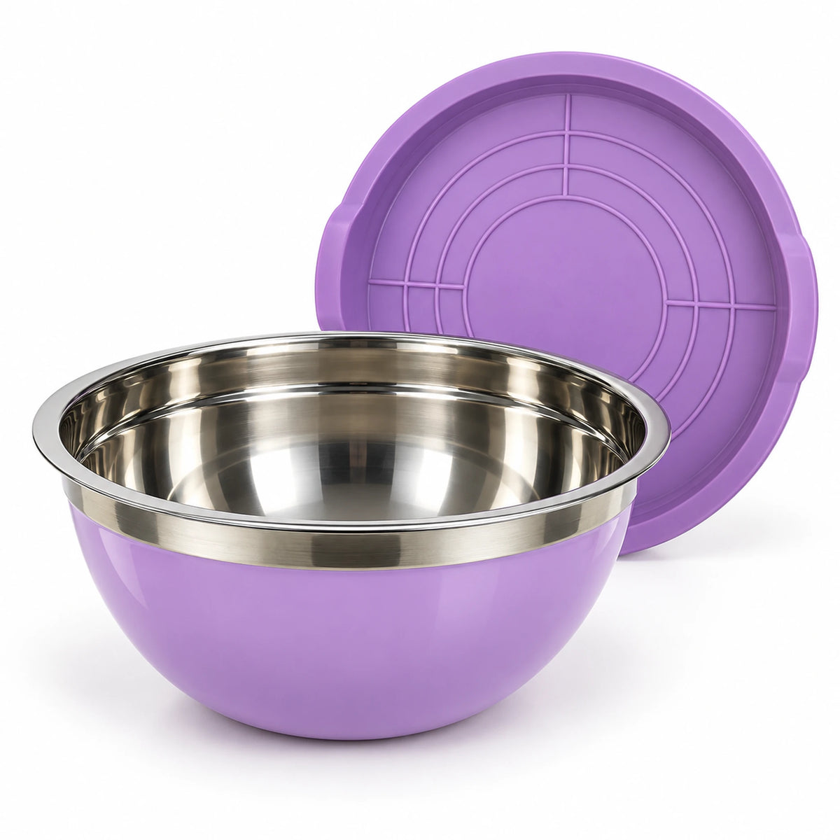 Bowl Lotus individual color morado con su tapa de silicona