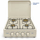 Cocina a gas Sankey Linda con su tapa superior abatible abierta para proteger los quemadores