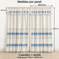 Par de cortinas bordadas satinadas con cenefa, fondo cream con bordado azul cielo – medidas: cada panel 152.4 x 228.6 cm, cenefa de 45.7 cm