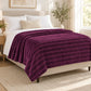 Frazada full morado de 180 x 220 cm con rayas en relieve – momento de descanso