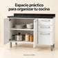 Gabinete de cocina de acero 120 cm – espacio para guardar ollas, platos y despensa