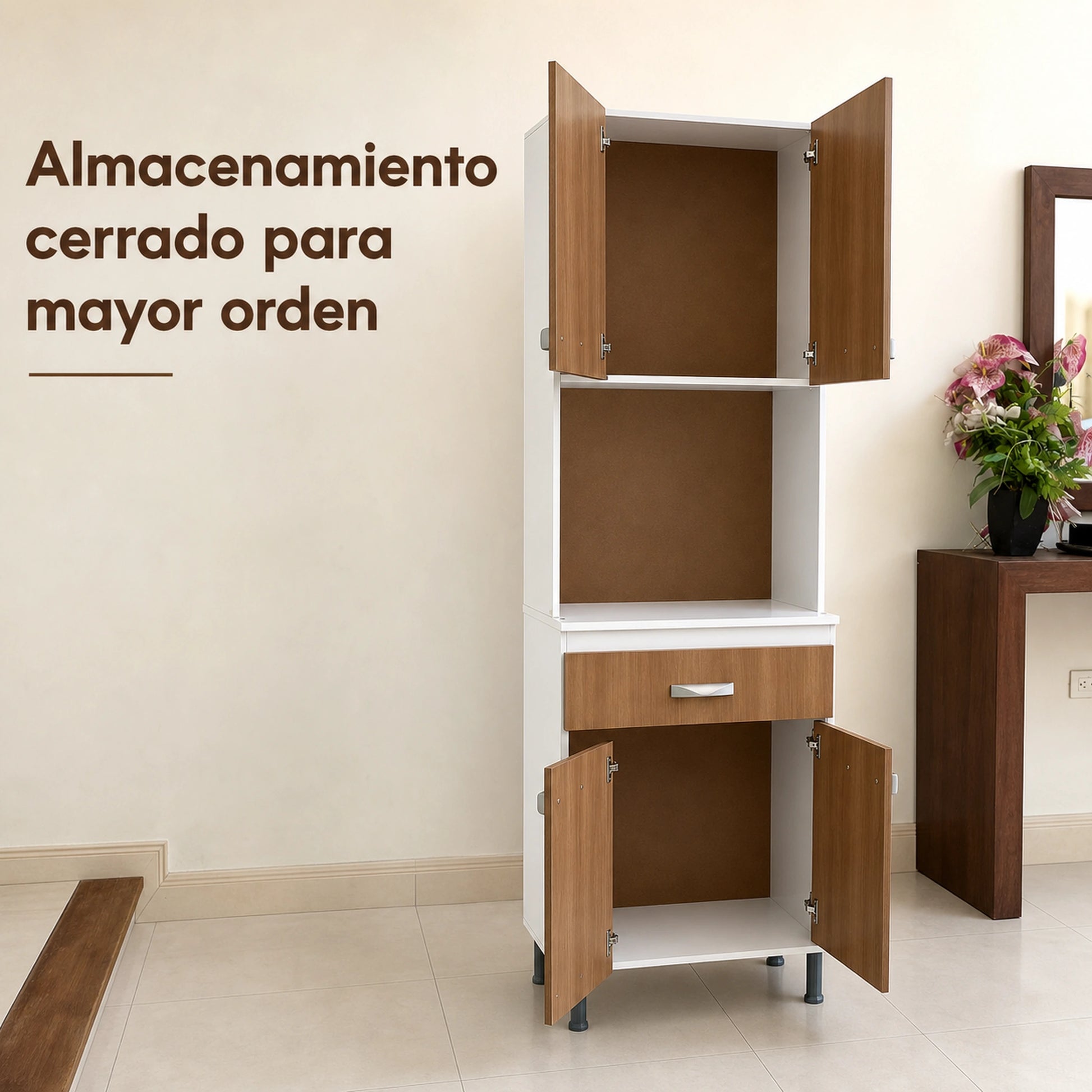Almacenamiento cerrado con puertas del gabinete de cocina