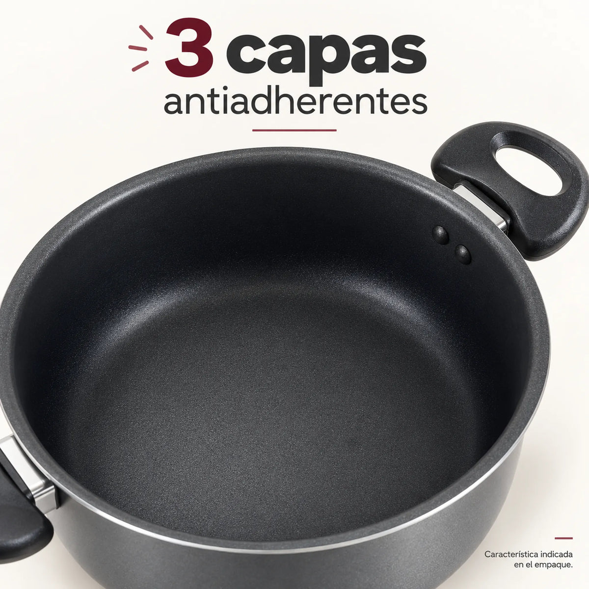 Interior antiadherente de 3 capas de la olla Alsasa Línea Easy