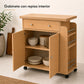 Gabinete interior con repisa del carrito auxiliar de cocina Madera Beige, con platos y una olla