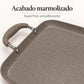 Detalle de la textura marmolizada de la plancha ROCA en color Taupe Marmoleado