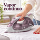 Plancha de vapor compacta rosada – vapor continuo