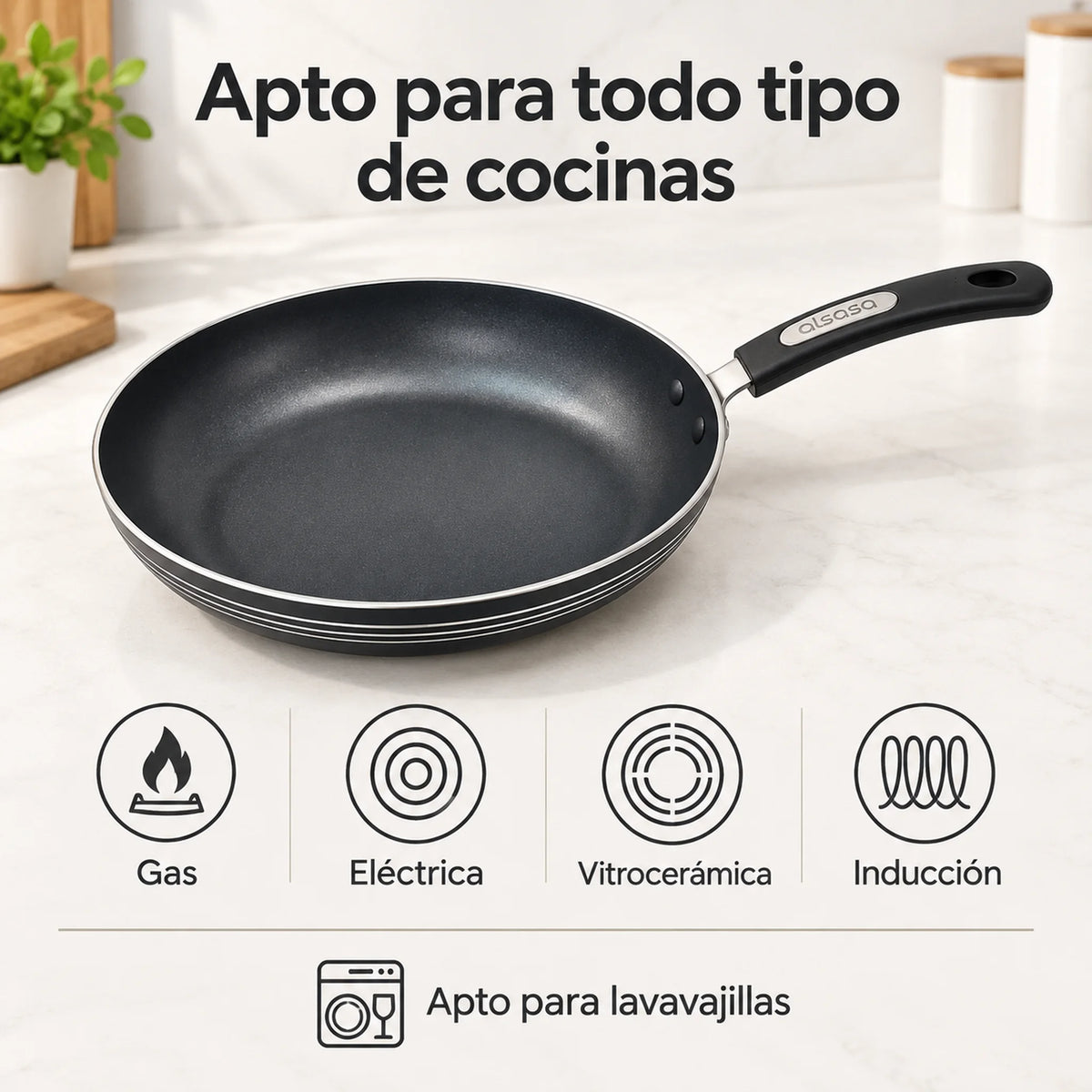 Sartén Alsasa apto para inducción, gas, eléctrica y vitrocerámica
