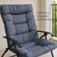 Detalle del acolchado en asiento y respaldo de la silla reclinable Gris