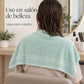 Pack de 12 Toallas Maya, variante Surtido Pastel, toalla color verde menta, uso en el cabello