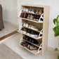 Zapatera de Madera Acabado Nogal con 3 Niveles Abatibles