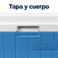 Unión de la tapa blanca y el cuerpo de la hielera Coleman