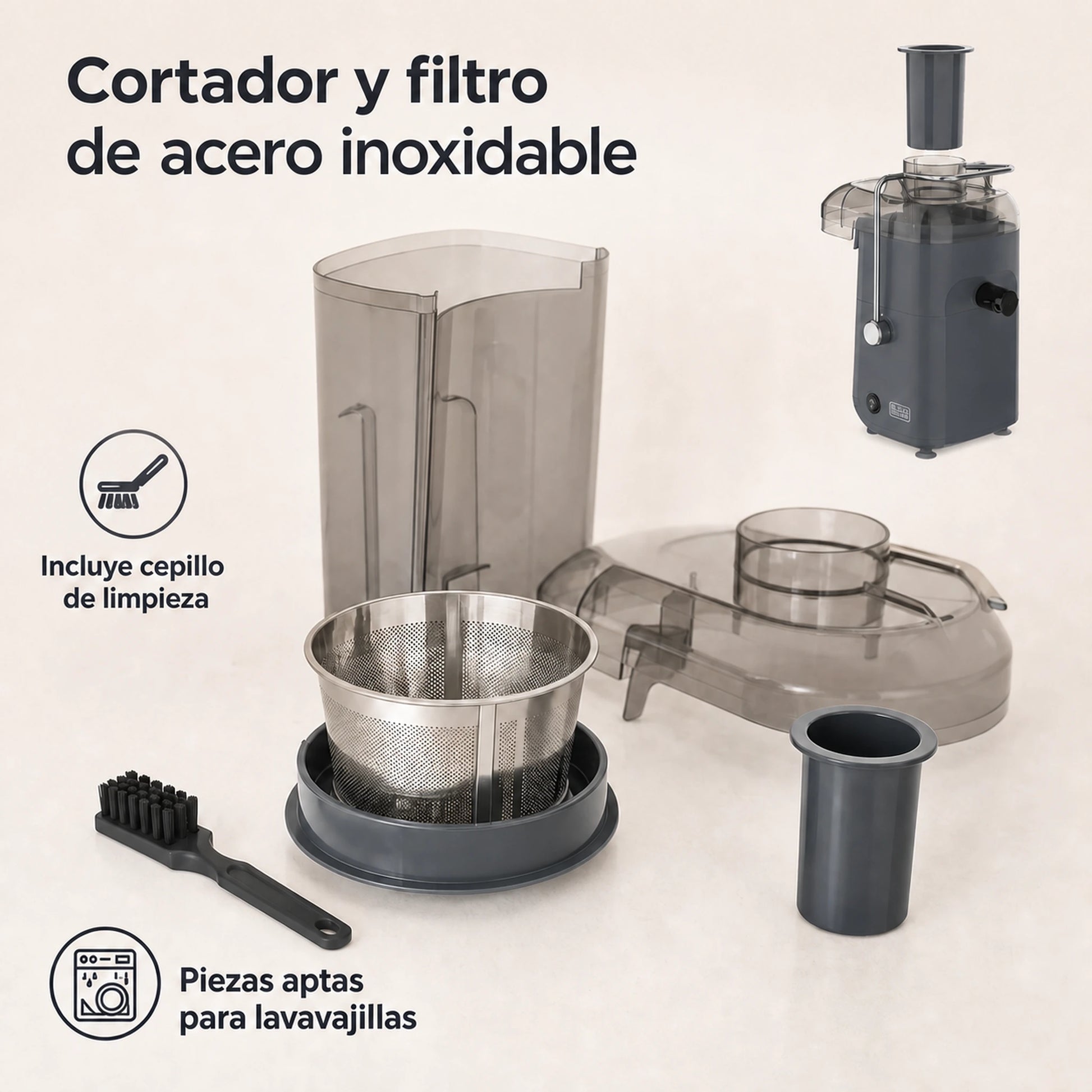Filtro de acero inoxidable, fácil de limpiar
