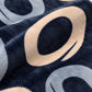 Frazada estampada afelpada 200 x 240 cm, diseño Aros Azul Marino – textura afelpada