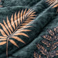 Frazada estampada afelpada 200 x 240 cm, diseño Hojas Tropicales Verde – textura afelpada
