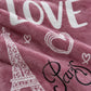 Frazada estampada afelpada 200 x 240 cm, diseño París Rosa – textura afelpada