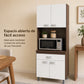 Gabinete de cocina en Chocolate y Blanco con nicho para microondas