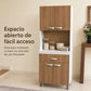 Espacio abierto de fácil acceso del gabinete de cocina, ideal para microondas