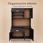 Almacenamiento inferior del gabinete de cocina grande en negro