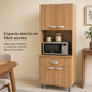 Gabinete de cocina en Madera Beige con nicho para microondas