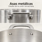 Detalle de las asas metálicas remachadas del caldero de aluminio