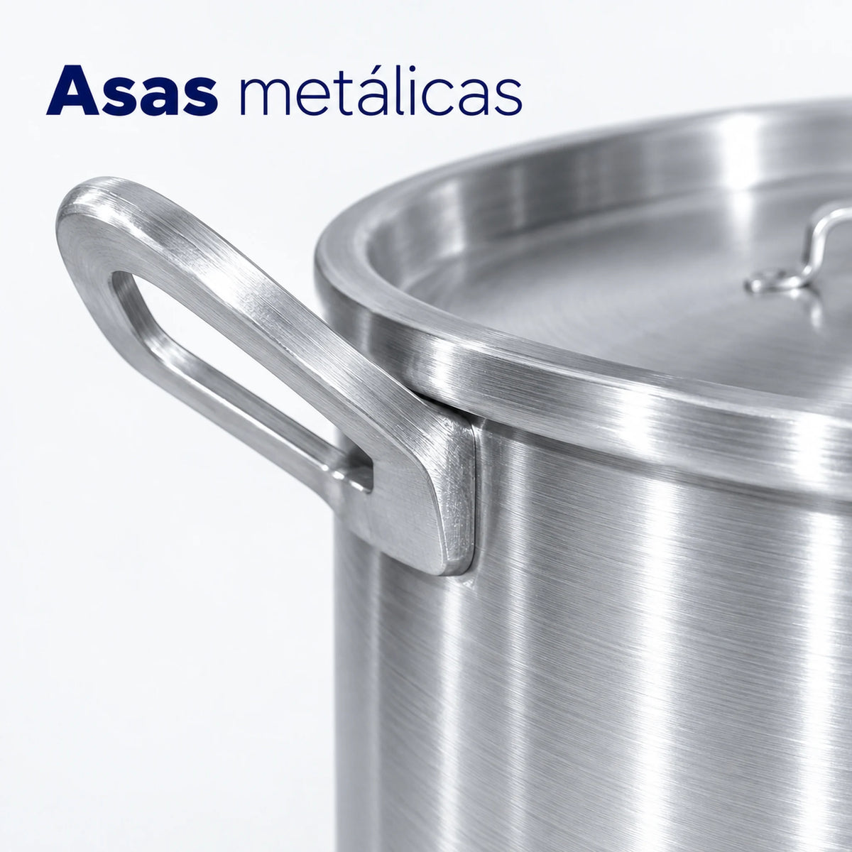 Detalle de las asas laterales de la olla de aluminio Alinter