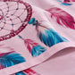 Juego de sábanas 4 piezas estampado con atrapasueños rosa – detalle de la tela