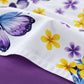 Juego de sábanas 4 piezas estampado morado con mariposas – detalle de la tela