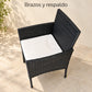 Sillón individual del juego de terraza mostrando los brazos y el respaldo en tejido negro