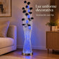 Lámpara de piso LED floral, diseño Lotos Negros Plateada – iluminación azul fija
