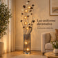 Lámpara de piso LED floral, diseño Rosas Bronce Cilíndrica – iluminación cálida fija