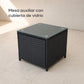 Mesa auxiliar del juego de terraza con cubierta de vidrio