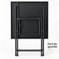 Mesa plegable negra plegada, fácil de guardar