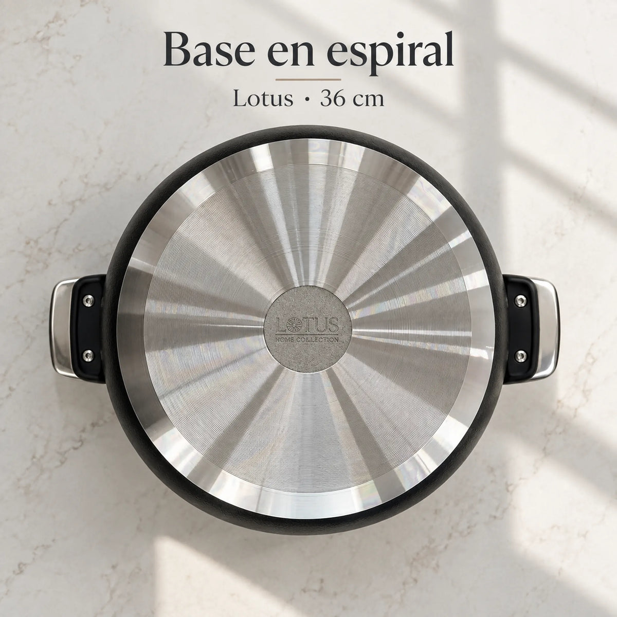 Base en espiral (spin bottom) de la olla antiadherente Lotus de 36 cm
