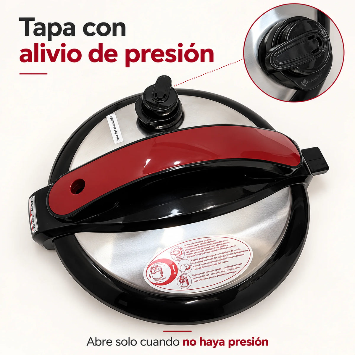 Olla de presión eléctrica multifuncional 6 en 1 de 6 litros – tapa con alivio de presión