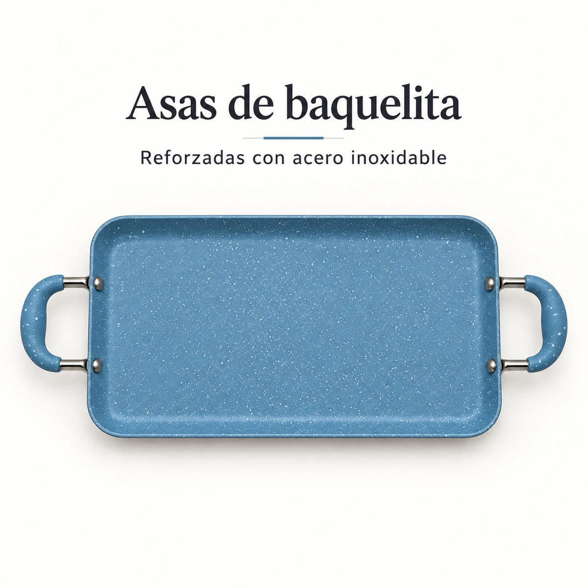 Asas de bakelita reforzadas con acero inoxidable de la plancha ROCA Celeste Marmoleado