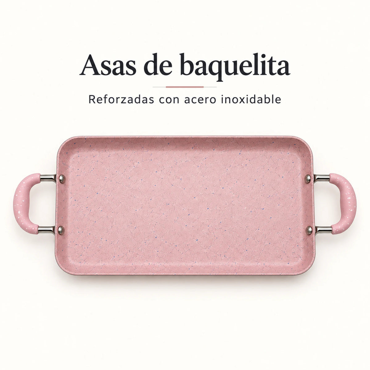 Asas de bakelita reforzadas con acero inoxidable de la plancha ROCA Rosa Marmoleado