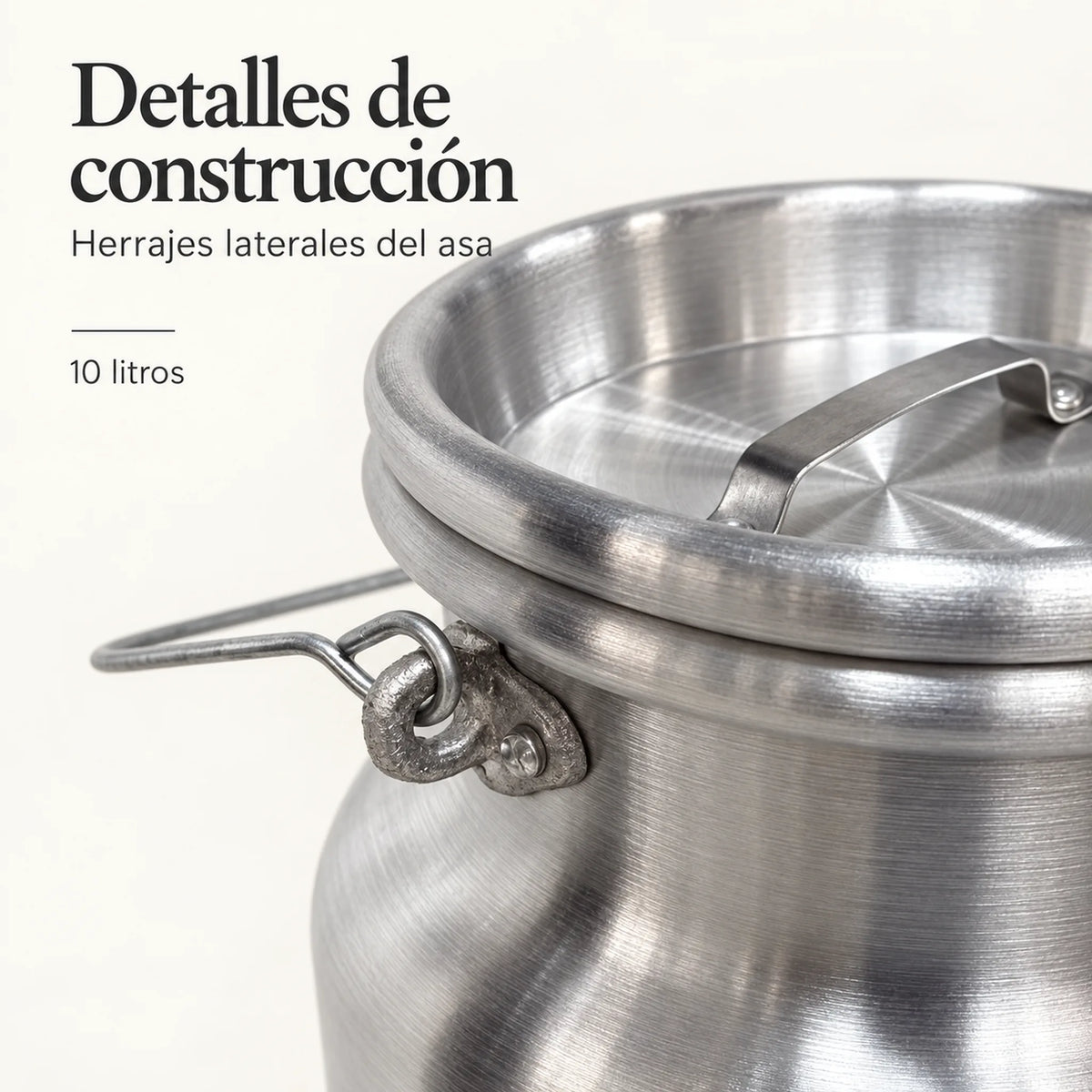 Herrajes laterales de cierre del lechero de aluminio Alinter de 10 litros