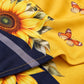 Juego de sábanas semimatrimonial 1.20 m, diseño Girasoles y Mariposas Amarillas – detalle de la tela