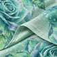 Juego de sábanas semimatrimonial 1.20 m, diseño Rosas Verde Agua – detalle de la tela