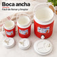 Set de 3 termos para líquidos color rojo – boca ancha para llenar y limpiar