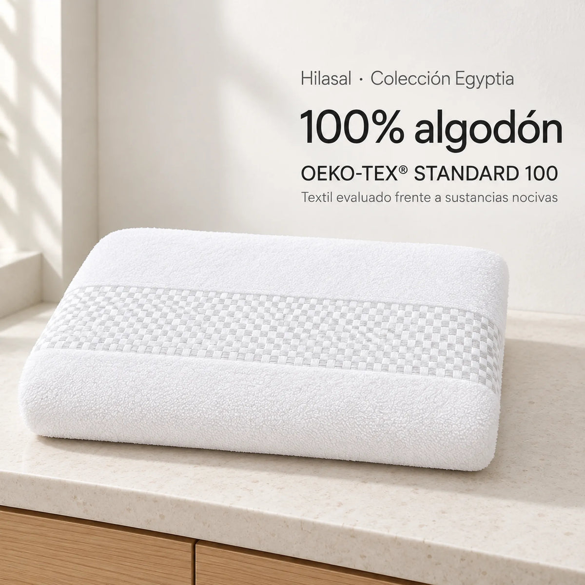 Certificación OEKO-TEX y algodón 100% de la toalla Hilasal Egyptia