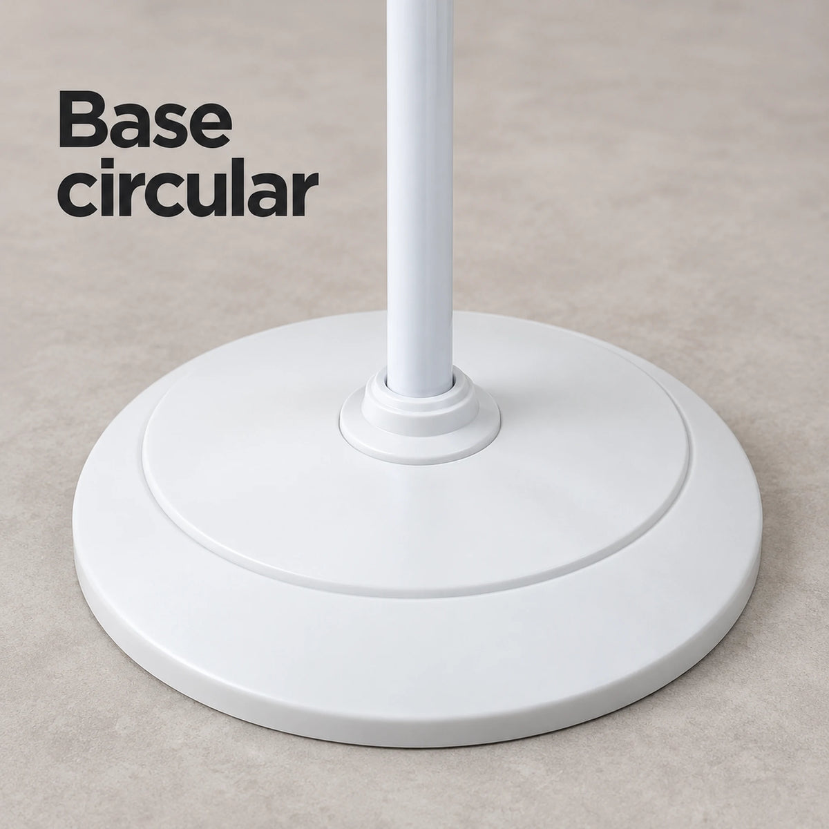 Ventilador de pedestal blanco de 18 pulgadas – base redonda del pedestal