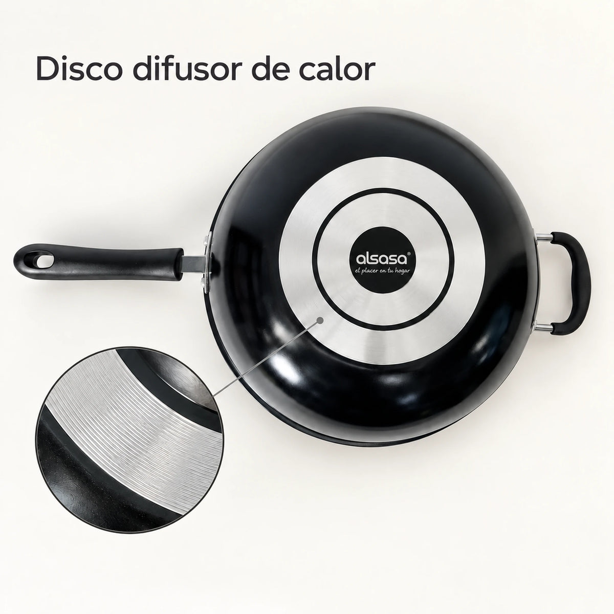 Base con disco difusor de calor del wok Alsasa Línea Extra