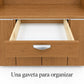 Alacena de cocina 7 puertas y 1 gaveta color Roble Miel – detalle de la gaveta y jaladeras metálicas
