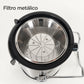 Filtro metálico del extractor de jugos Lotus visto desde arriba