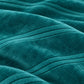 Frazada full turquesa de 180 x 220 cm con rayas en relieve – textura suave de franela