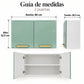 Guía de medidas del gabinete aéreo Bertolini de 2 puertas: 80 x 52.5 x 28.3 cm