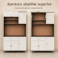 Puerta de apertura abatible en la parte superior del gabinete de cocina grande en Chocolate y Blanco